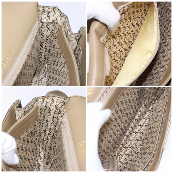 SAINT LAURENT Shoulder Bag PVC Leather Beige Gray Auth bs28744 - Picture 16 of 16